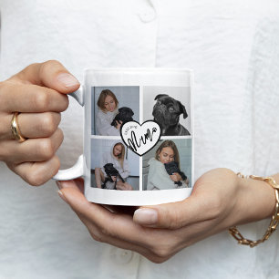 Caneca De Café Melhor Mãe de Cachorro Colagem de Fotos