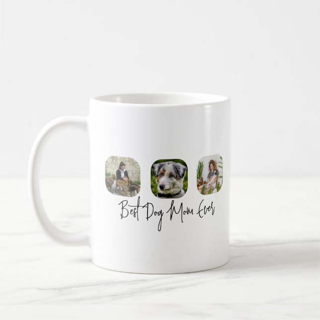 Caneca De Café Melhor Mãe De Cachorro - Colagem Personalizada De  (Esquerda)