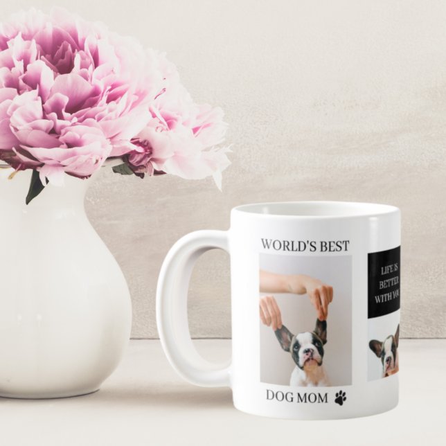 Caneca De Café Melhor Mãe de Cachorro | Collage Dog Photo (Criador carregado)