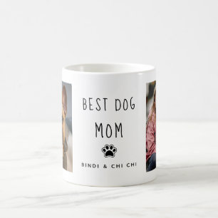 Caneca De Café Melhor mãe de cachorro   Duas Fotografias Texto Ma
