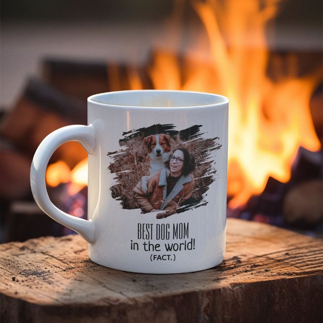 Caneca De Café Melhor Mãe de Cachorro Foto Moderna (Fato) | Perso (Criador carregado)
