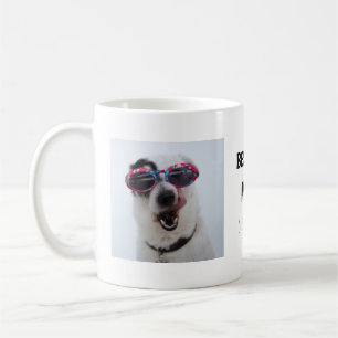 Caneca De Café Melhor Mãe de Cachorro, Texto Manuscrito em Duas F