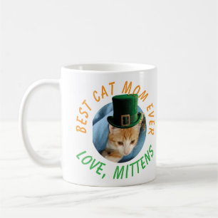 Caneca De Café Melhor Mãe de Gato de Sempre Irlandesa Personaliza