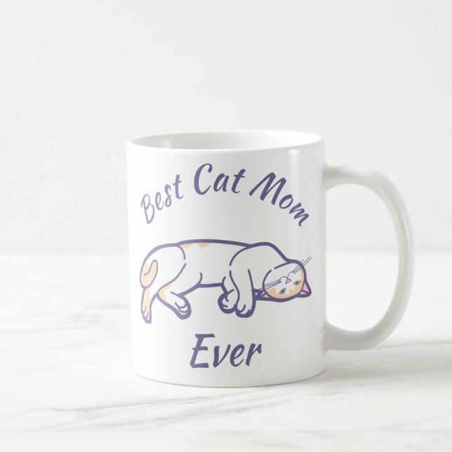 Caneca De Café Melhor Mãe de Gato de Todos os Tempos (Direita)