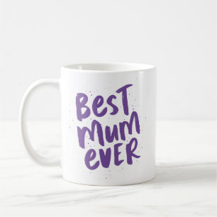Caneca De Café Melhor mãe de sempre moderna tendência roxa dia da