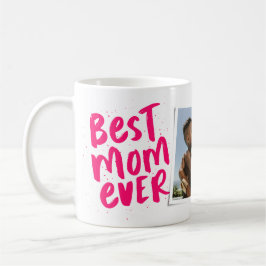 Caneca De Café Melhor mãe de sempre moderno rosa foto Dia das Mãe