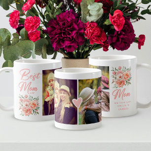 Caneca De Café Melhor mãe de todas foto moderna & flores Dia das