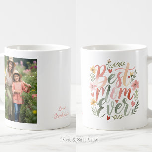 Caneca De Café Melhor Mãe de Todos os Tempos Boho Foto e Nome Per
