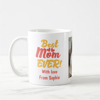 Caneca De Café Melhor Mãe de Todos os Tempos com Nome e Imagens P