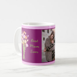 Caneca De Café Melhor mãe de todos os tempos foto & flores modern