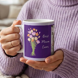 Caneca De Café Melhor mãe de todos os tempos foto & flores modern