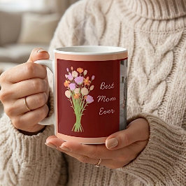 Caneca De Café Melhor mãe de todos os tempos foto & flores modern