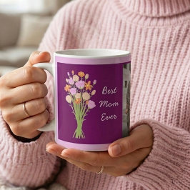 Caneca De Café Melhor mãe de todos os tempos foto & flores modern