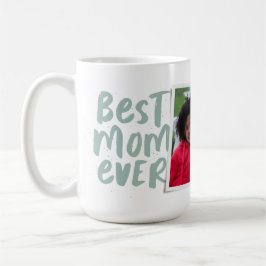 Caneca De Café Melhor mãe de todos os tempos foto moderna no verd