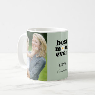 Caneca De Café Melhor Mãe de Todos os Tempos Foto Sage Verde Dia