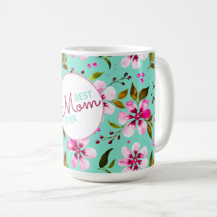 Caneca De Café Melhor Mãe de Todos os Tempos Personalizado Aqua e