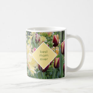 Caneca De Café Melhor Mãe de Todos os Tempos Tulipas da Primavera