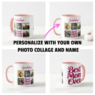 Caneca De Café Melhor Mãe do Mundo Colagem de Fotos da Mãe