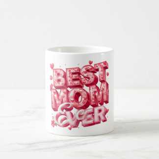 Caneca De Café Melhor Mãe do Mundo Coração Design 3D | Presente F