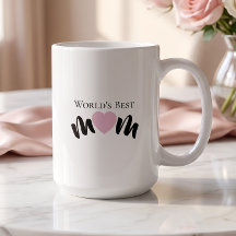 Melhor Mãe do Mundo Coração Fofo Branco Elegante
