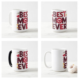 Caneca De Café Melhor Mãe do Mundo Corações Dia das Mães