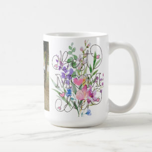 Caneca De Café Melhor Mãe do Mundo Design Floral Aquarela