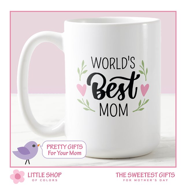 Caneca De Café Melhor Mãe do Mundo do Pink Dia das Mães (Criador carregado)