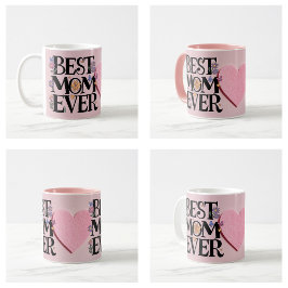 Caneca De Café Melhor Mãe do Mundo Flores e Coração Rosa
