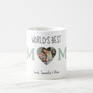 Caneca De Café Melhor Mãe do Mundo - Foto do Coração e Presente d