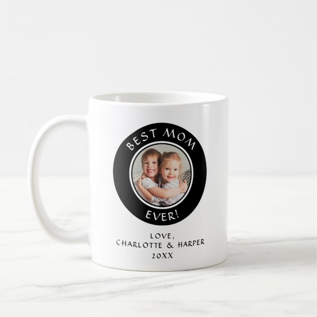 Caneca De Café Melhor Mãe do Mundo Foto Personalizada Moderna Mam (Esquerda)