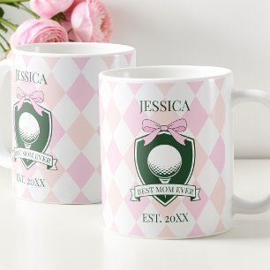 Caneca De Café Melhor Mãe do Mundo Golfista Feminina Moderna Dia 