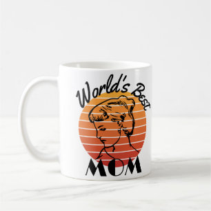 Caneca De Café melhor mãe do mundo listras de laranja retro por