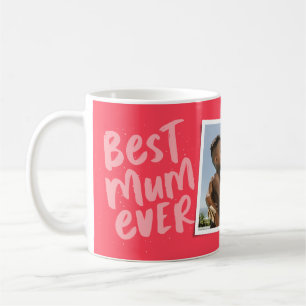 Caneca De Café Melhor mãe do mundo moderno rosa foto Dia das Mães