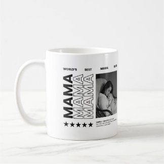 Caneca De Café Melhor mãe do mundo tipografia moderna colagem de 