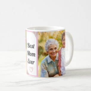 Caneca De Café Melhor Mãe, Foto Personalizada Moderna com Texto