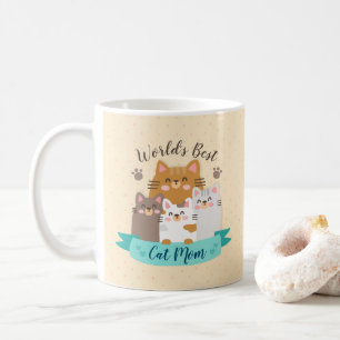 Caneca De Café Melhor Mãe Gato do Mundo - Gatinhos Fofos
