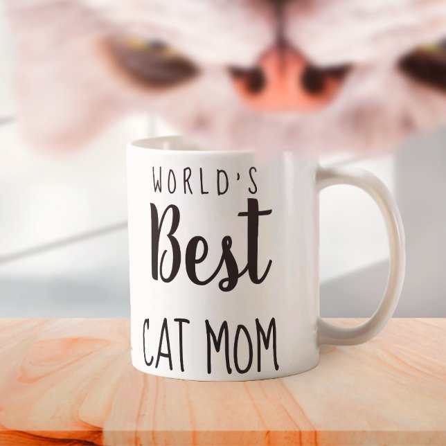 Caneca De Café Melhor Mãe Gato do Mundo - Personalizável (Criador carregado)