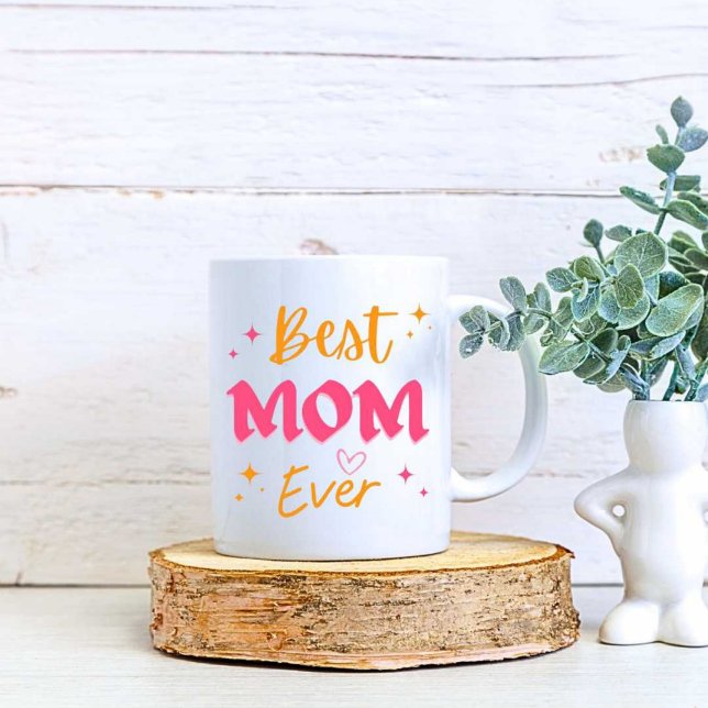Caneca De Café Melhor Mãe Impressão Moderna Lâmina Branca (Criador carregado)