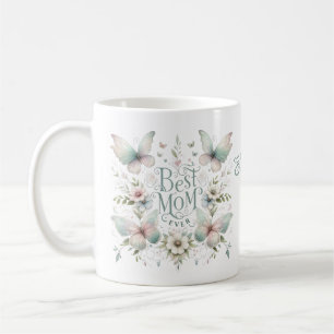 Caneca De Café Melhor Mãe Já Pastel Floral Personalizada