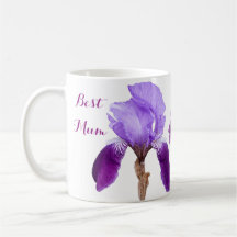 Melhor Mãe linda íris roxa floral elegante chique