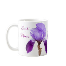 Melhor Mãe linda íris roxa floral elegante chique