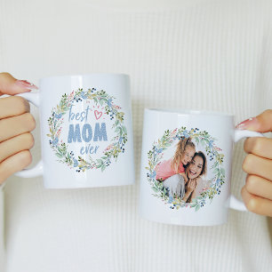 Caneca De Café Melhor Mãe Nunca Floral Wreath Photo