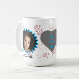Caneca De Café Melhor Mãe Nunca Nome Floral Da Foto White Mug