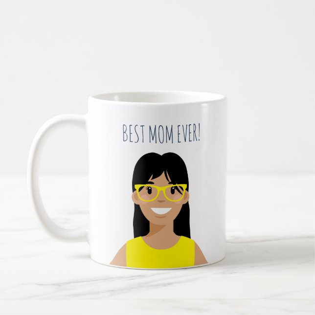 Caneca De Café Melhor mãe personalizada e editável (Esquerda)