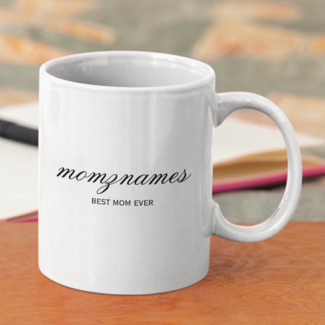 Caneca De Café Melhor Mãe Personalizada Nome De Caligrafia (Criador carregado)