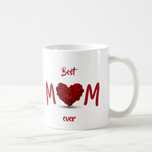 Caneca De Café Melhor Mãe Rosa Buquê De Coração - Mug