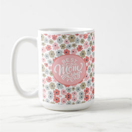 Caneca De Café Melhor Mãe Rosa Floral 