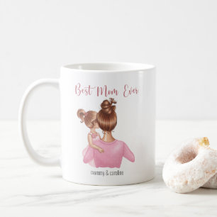 Caneca De Café Melhor Mãe Rosa Personalizada