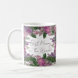 Caneca De Café Melhor Mamãe Flor Roxo Personalizado