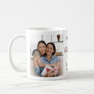 Caneca De Café Melhor mamãe Personalizada de 2 Fotos